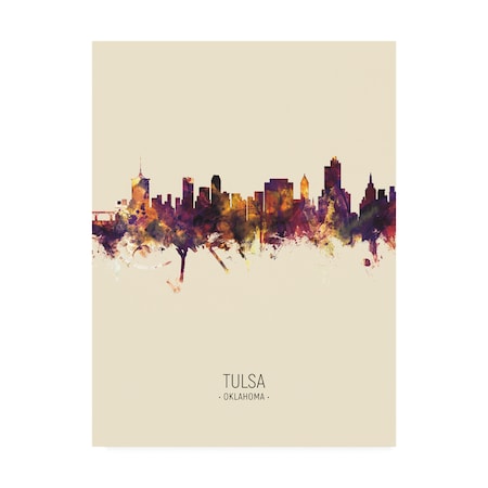 Michael Tompsett 'Tulsa Oklahoma Skyline Portrait III' Canvas Art,24x32